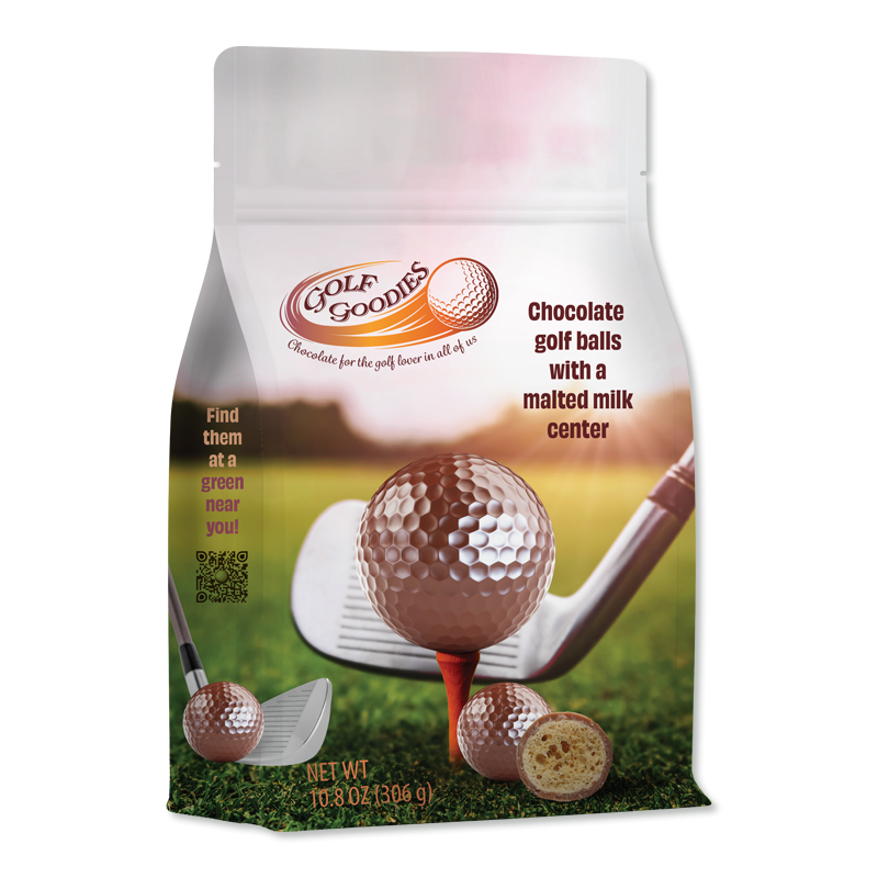 Confectionery_Flat Bottom Bag_Choc Golf Balls